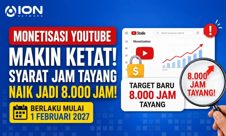 Monetisasi YouTube Makin Ketat, Syarat Jam Tayang Naik Jadi 8.000 Jam Mulai 2027